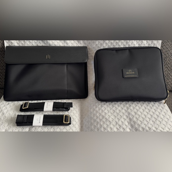 🆕 La Mansio One Half-Pack Modular Travel Bag Black Saffiano Leather Retail $567 - Picture 7 of 8